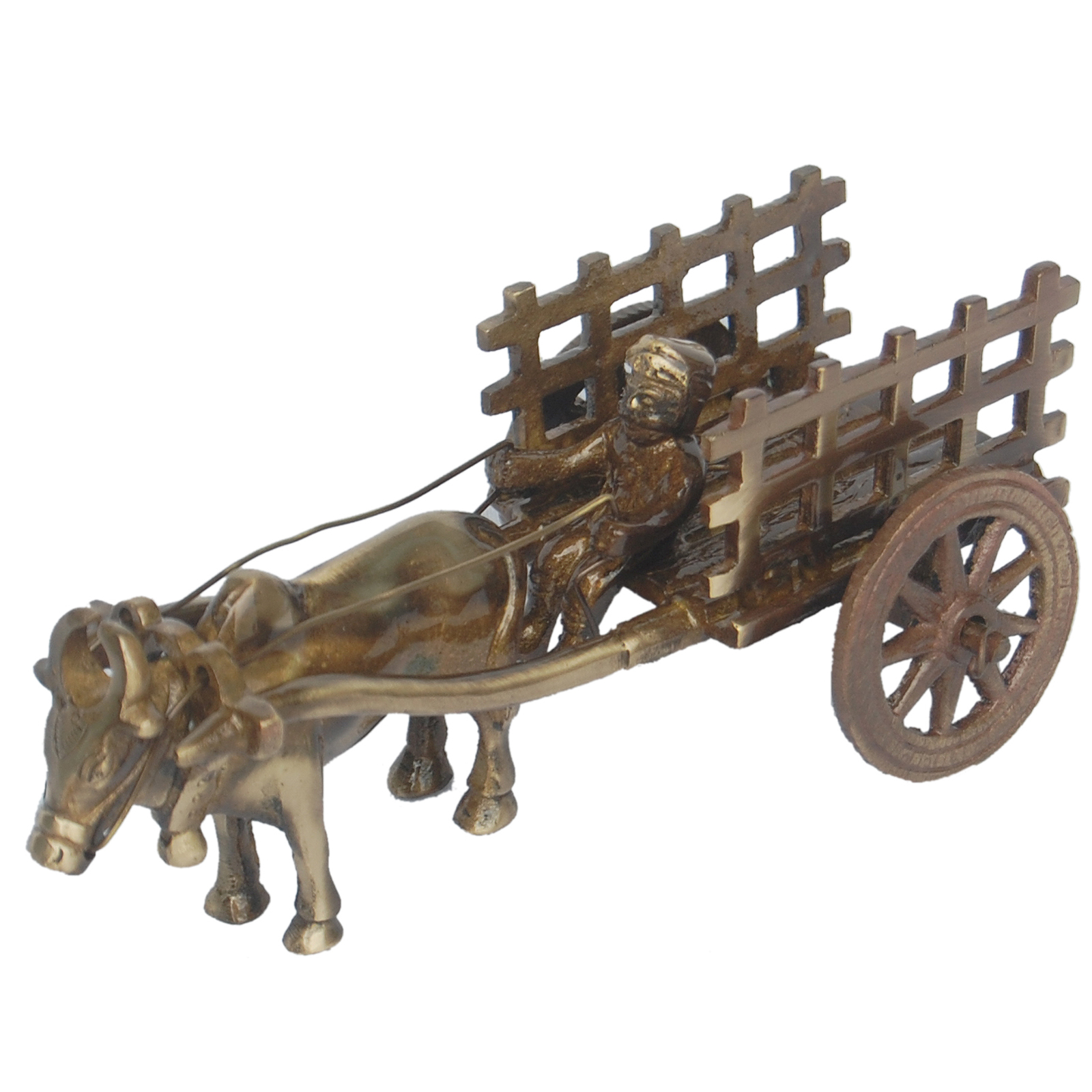 Horse Cart Ornament Statue Figurine Art Decor Gorgeous Brass Horse Carriage 