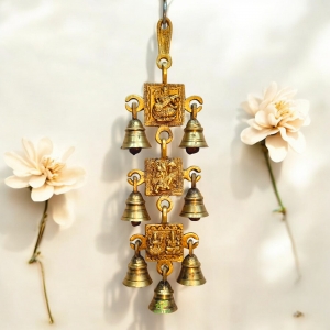 Exalted handi craft decorative brass metal hangine bell with 7 bells