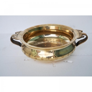 Luxury Brass Urli Showpiece | Perfect for Festival and Traditional Decor | Traditional Brass Urli ( Yellow, 6 inch)