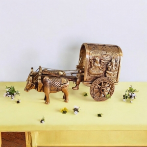 Brassware Bullock Cart For Home Decoration