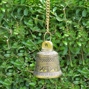 Brass Hanging Bell with Chain, Chain for Home Temple, Door