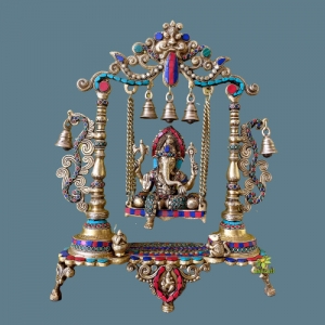 Ganesh Jhula brass Statue decorative work - unique gift showpiece