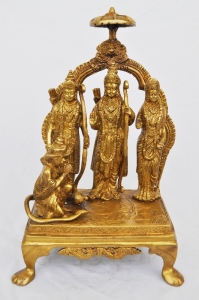 Brass Metal Hand Made Ram Darbaar Idol for Temple