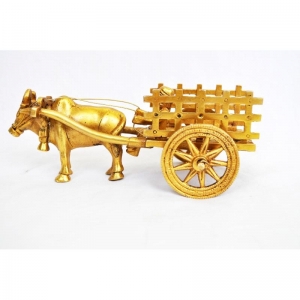 Brass metal hand made bullock cart home decor