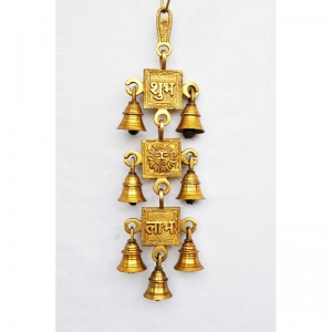 Religious & designer brass metal handicraft hanging bell with 7 little bells