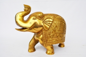 Beautiful & decorative handi craft brass metal elephant figure