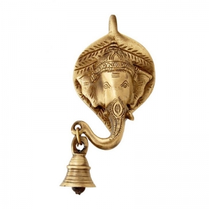 Brass made Lord Ganesh wall hanging with Bell by Aakrati