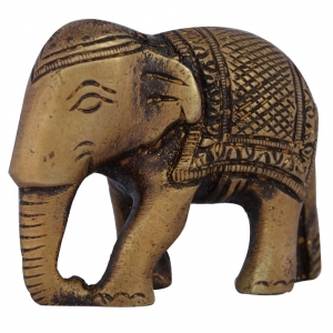 Elephant Brass Figurine having Antique Finish and Decorative Showpiece By Aakrati 