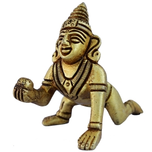Baby Krishna Statue Made of Brass By Aakrati