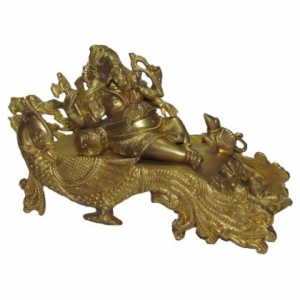 Lord Ganesha Sitting On a Royal Sofa Brass Statue