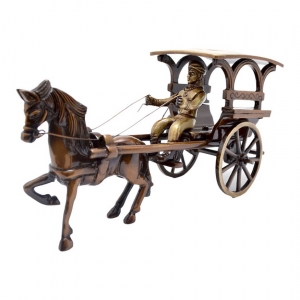 Antique Finish Horse Cart made of Brass