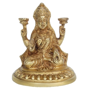 Goddess Laxmi Brass Statue