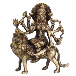 Goddess Durga Statue in Brass Metal