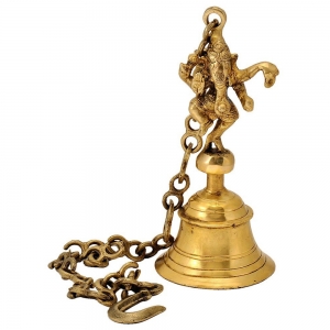 Brass Temple Bell of Dancing Ganesha 
