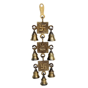 Laxmi and Swastik Religious Hanging with Bells