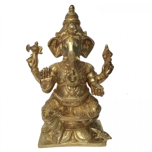 Religious Lord Ganesha Brass Metal Decorative Statue