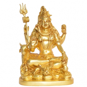 Lord Shiva Brass Decorative Religious Sculpture 
