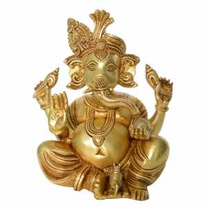 Ganesha Decorative Pooja Ghar/Home Decor Brass Statue