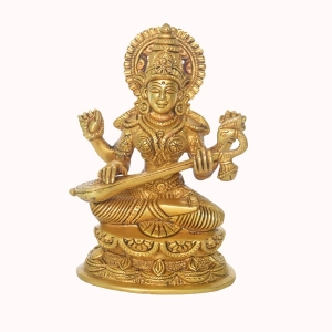 Saraswati Brass Religious Metal Decorative Temple Statue