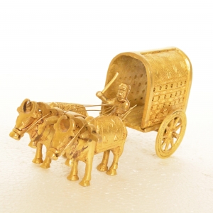 Brass Metal Home Decor Hand Made Bullock Cart