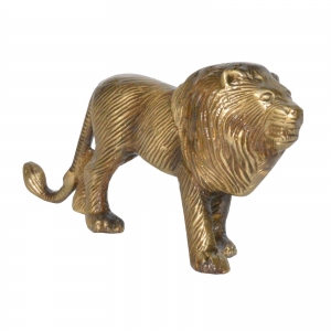 Animal Statue of Brass of Deorative Lion Metal Figurine for Table Decor / Home Decor / Office Decor Showpiece with Antique Finish unique for gift and collection