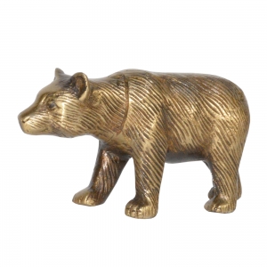 Handcrafted Metal Animal Statue of Bear export quality made of Brass Decorative showpiece with antique finish statue cum Table Decor