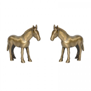 Beautiful Brass Statue of Horse pair with Antique finish attractive look showpiece Decorative figurine for Home Decor/ Table Decor