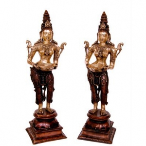 Deep Laxmi Pair brass Metal Pooja Ghar Statue