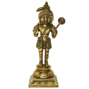 Lord Hanuman Statnding Brass made temple statue