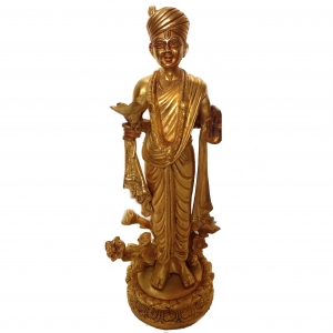 Swami Narayan (Lord Vishnu) from Akshardham Temple Brass Metal Standing Statue