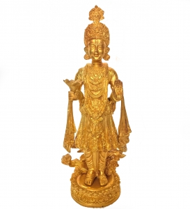 Lord Vishnu Swami Narayan brass metal statue for pooja ghar