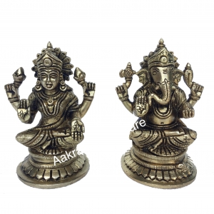 Laxmi Ganesha Brass made antique decorative pair for pooja ghar 