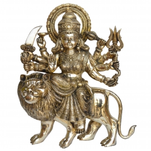 Goddess Durga brass made statue for temple/office dï¿½cor