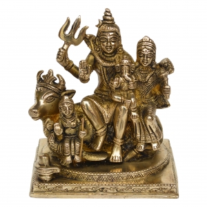 Shiva Parivaar brass metal decorative home dï¿½cor/gift purpose statue