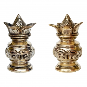 Brass made decorative Riddhi Siddhi Kalash for Temple/Pooja Ghar
