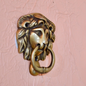 Aakrati Brown Finish Lion Shaped Small 4 inch Door Knocker Showpiece