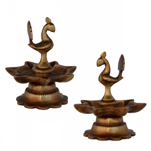 Traditional Indian Diyas Pair Brass Diya Set | Home Decor | Brass Diya for Decoration and Gift