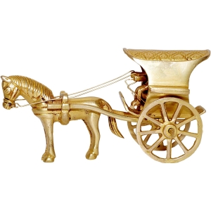 Aakrati Traditional Horse cart Made in Brass with Antique Look - Rare Collection for Gift and Dï¿½cor