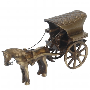 Rare Horse Cart Decorative Statue