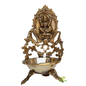 Ethnic Indian Design Lakshmi Brass Table Diya | Home Decor |Brass Diya | Brass Deepam | Brass Lamps | Kuthu Vilakku |