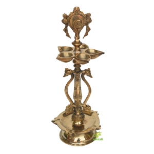 Brass Diya for puja - Oil lamp Stand Pooja
