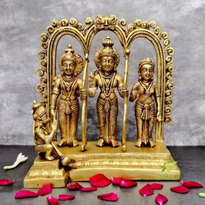 Brass hindu deity god lord Rama darbar statue religious craft decor 12