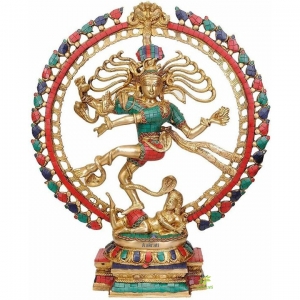 Magnificent Brass Nataraj | Nataraja Idol | Stone Work| Shiv Nataraj Figurine | Lord of Dance | Temple | Corner | Yoga Hall | Office |  Gifts.