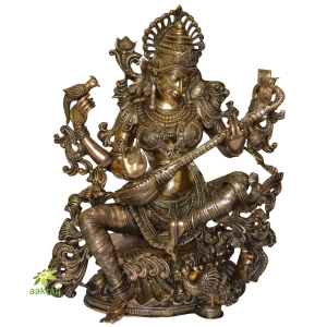Vintage Saraswati Big statue |  India Goddess Mata Saraswati Maa Statue - Goddess of Knowledge, Music, Arts, Speech, Wisdom & Learning