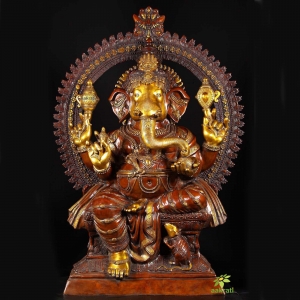Big Lobby decor Metal Ganesh Religious Decoration hotel and resorts outdoor Indoor
