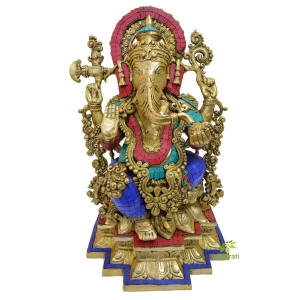Ganesh Statue , Brass 18 INCH Ganesha Idol,Lord Ganesha Statue, Ganesha Statue, Brass Elephant God, Good Luck God, Vinayaka Statue, home decor