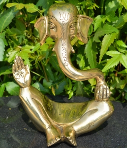 Abstract Ganesha Statue, Abstract Art Sculpture 20 cm, Brass Contemporary Ganesha Figurine, Elephant God Statue, Religious Home Decor