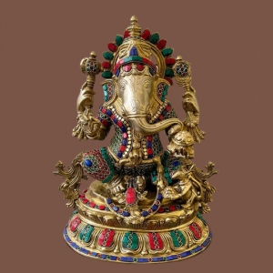 Lord Ganesh Brass Idol - Handcrafted Ganesha Statue for Home Decor, Ganapati, Vinayaka, Housewarming Gift