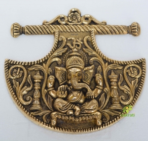 Wall Ganesh Plate for door wall of home, office, hotel, resorts, lobby, Unique gift of metal 
