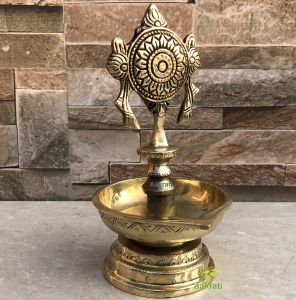Brass Shankh Diya Lamp 7 inch height|Home Temple Diya | Handmade Brass oil Lamp